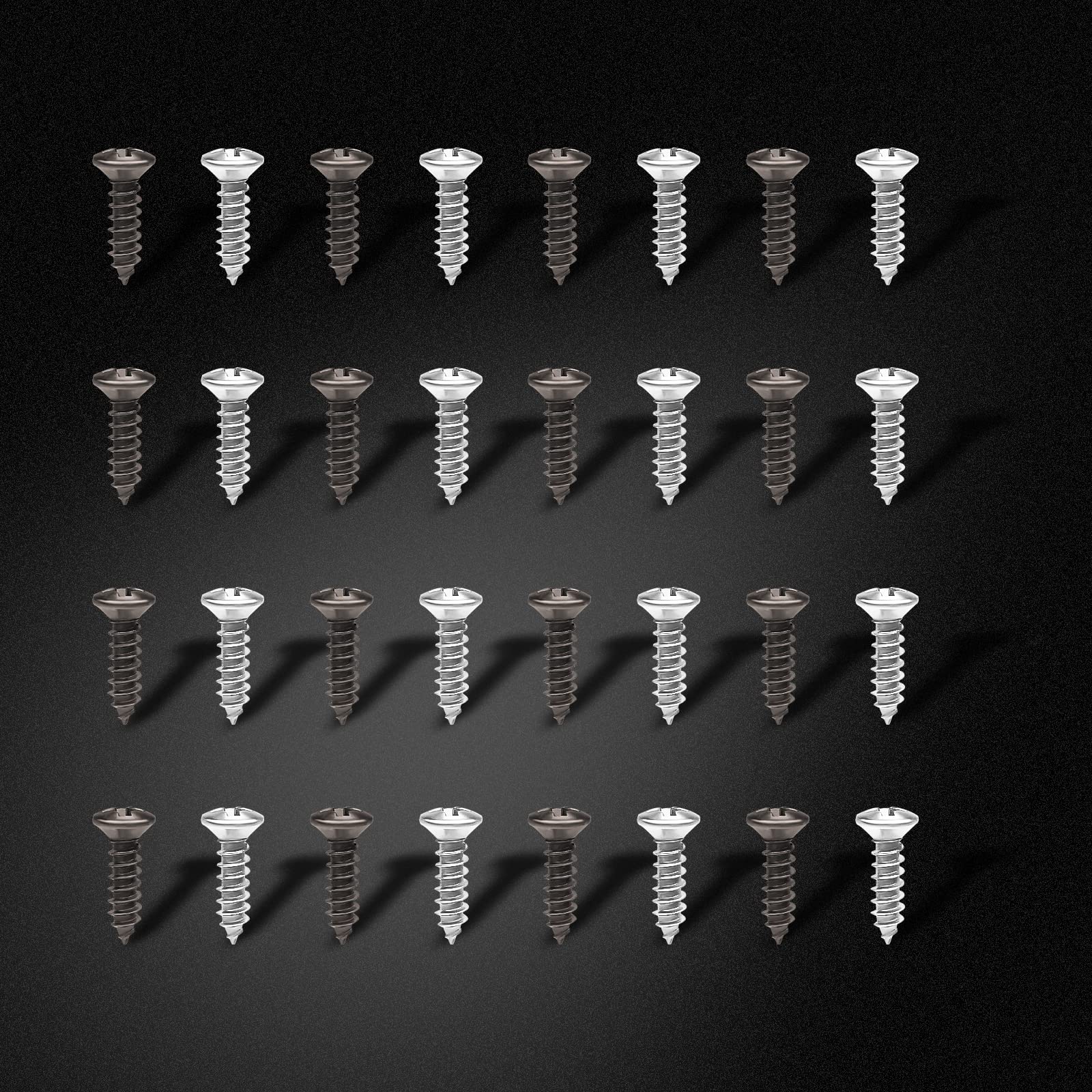 SAVITA 100 Pcs Guitar Pickguard Screws, Bass Pickguard Screw Set, Guitar Mounting Screws for Electric Guitar Electric Bass Guard